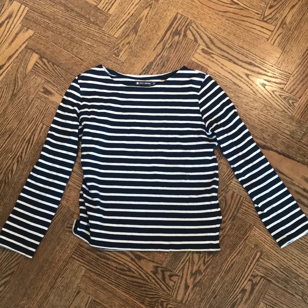 Petit Bateau Dark blue/white stripes Long sleeves tee - Size S